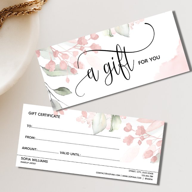 Simple Modern Blush Pink Certificate Gift Card (Creator Uploaded)