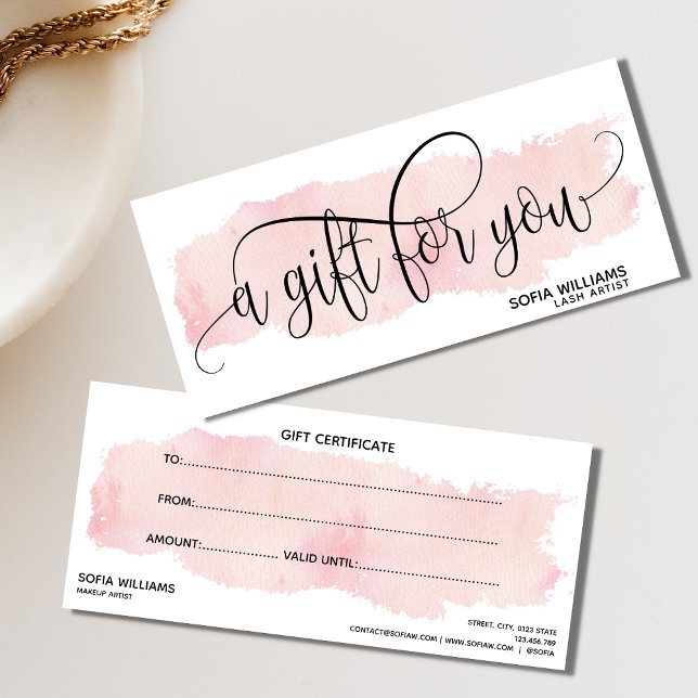 Simple & Modern blush pink Certificate Gift Card (Creator Uploaded)