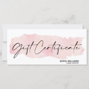 Simple & Modern blush pink Certificate Gift Card
