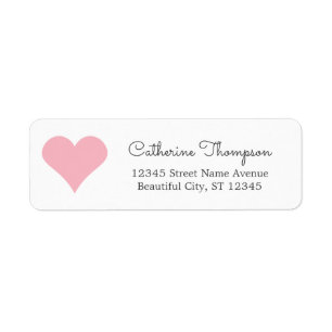 Simple Modern Blush Pink Heart Girly Script Name