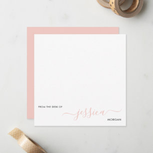 Simple modern blush pink script card
