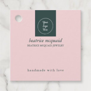 Simple Modern Blush Pink Your Logo  Favour Tags