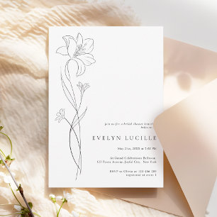 Simple Modern Boho Floral Bridal Shower Invitation