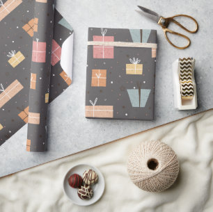Simple Modern Boho Minimalist Christmas Present Wrapping Paper