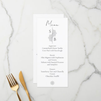 Simple Modern Boho Monogram Mandala Wedding Menu