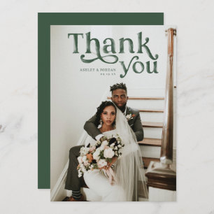 Simple Modern Boho   Photo Wedding Thank You