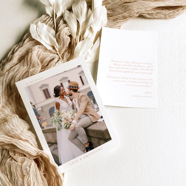 Simple Modern Boho | Photo Wedding Thank You Card (Creator Uploaded)