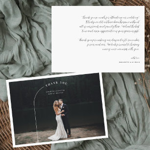 Simple Modern Boho   Photo Wedding Thank You Card