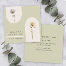 Simple Modern Boho Wildflowers on Sage Green
