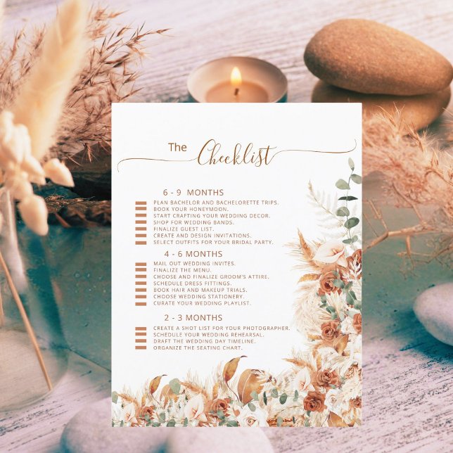 Simple Modern Bold Boho Wedding Checklist Plan (Creator Uploaded)