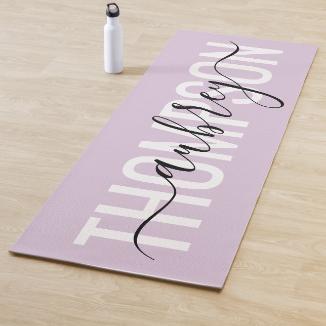 Simple Modern Bold Handwriting Name Yoga Mat (In Situ)