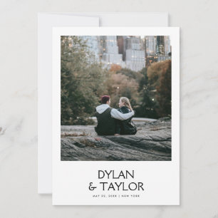 Simple Modern Bold Name Framed 2-Photo  Save The Date