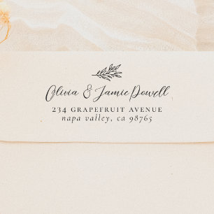 Simple Modern Botanical Wedding Return Address Self-inking Stamp