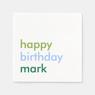 Simple modern boy birthday napkin