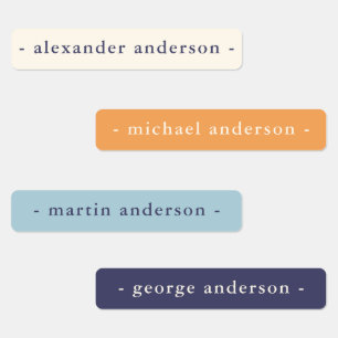 Simple Modern Boy Colors Waterproof Name