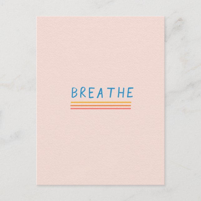 Simple, modern "breathe" postcard (Front)