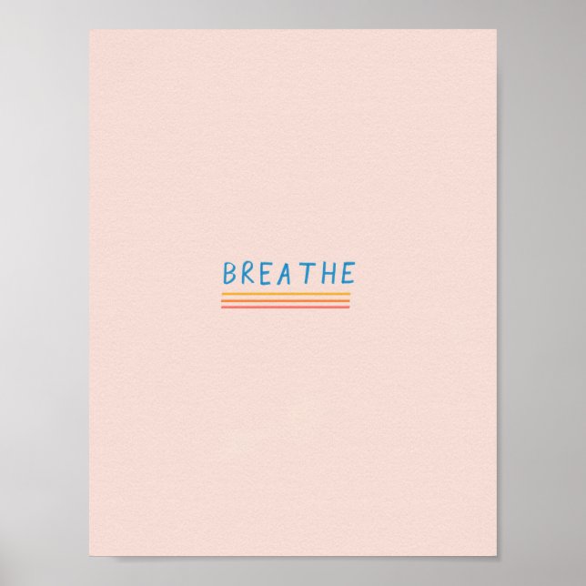 Simple, modern "breathe" postcard poster (Front)