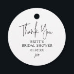 Simple Modern Bridal Shower Favour Thank You Tag<br><div class="desc">Celebrate the joyous occasion of a bridal shower with these modern and stylish thank you tags. Perfect for bridal shower favours, these tags add a touch of elegance and sophistication to your gifts. With their sleek design and 'Thank You' message, these tags are a simple yet impactful way to show...</div>