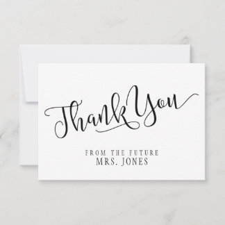 Simple&Modern. Bridal Shower Flat Thank You Card