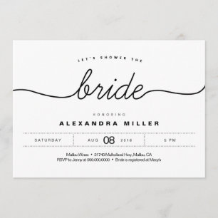 Simple Modern Bridal Shower Invitation