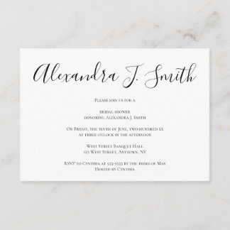 Simple modern bridal shower invitations
