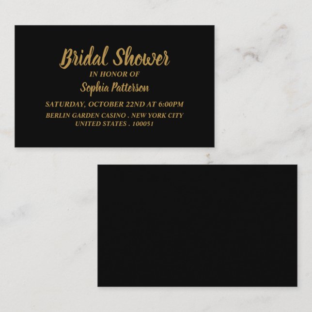 Simple & Modern, Bridal Shower Ticket Invitation (Front/Back)