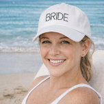 Simple Modern Bride Embroidered Hat<br><div class="desc">White baseball cap with bold black "BRIDE" text,  perfect for bachelorette parties,  bridal showers,  honeymoon,  or wedding day prep. A stylish and fun bridal accessory.</div>