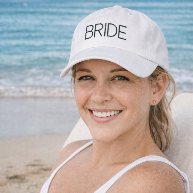Simple Modern Bride Embroidered Hat (Honeymoon hat for bride)