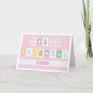 Simple Modern Bright and Cheery Birthday Card