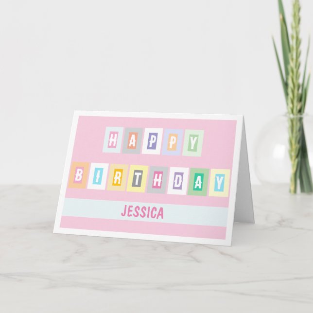 Simple Modern Bright and Cheery Birthday Card (Front)