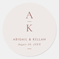 Simple Modern Brown Monogram Mix Match Wedding