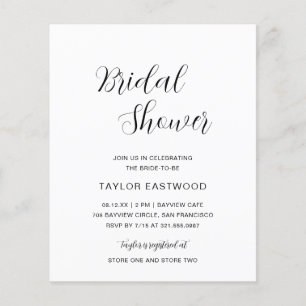 Simple Modern Budget Bridal Shower Invitation