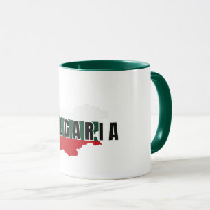 Simple Modern Bulgaria map Letter Flag Souvenir  Mug