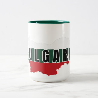Simple Modern Bulgaria map Letter Flag Souvenir Two-Tone Coffee Mug