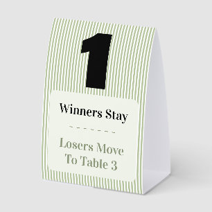 Simple Modern Bunco Table One Card Set 