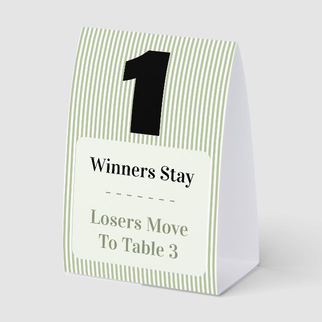 Simple Modern Bunco Table One Card Set  (Front)
