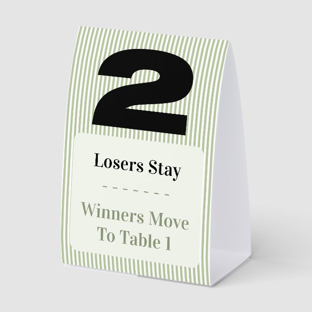 Simple Modern Bunco Table Two Card Set  (Front)