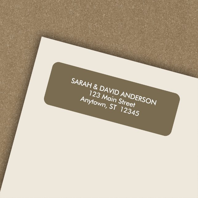 Simple Modern Burlap Brown Return Address Label (Creator Uploaded)