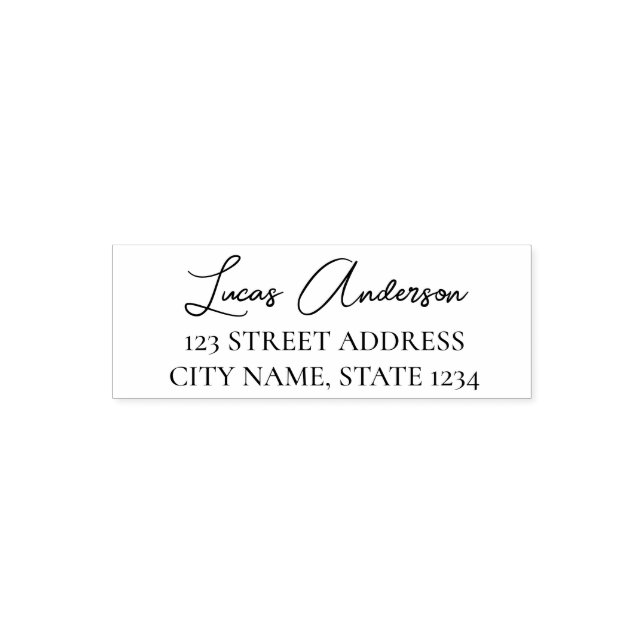 Simple Modern Business Address Self-inking Stamp (Design)