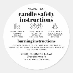 Simple Modern Business Candle Care Safety Label