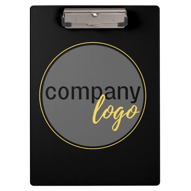 SIMPLE MODERN BUSINESS COMPANY LOGO BRANDING BLACK CLIPBOARD (Front)
