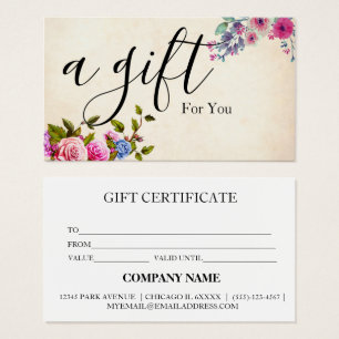Simple & Modern Business Gift Certificate