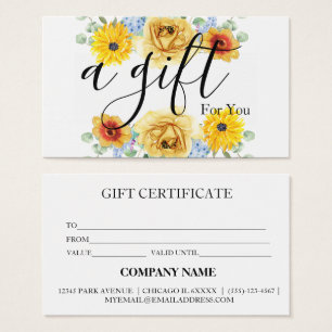 Simple & Modern Business Gift Certificate
