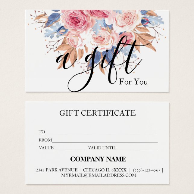 Simple & Modern Business Gift Certificate (Front & Back)