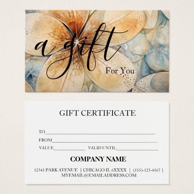 Simple & Modern Business Gift Certificate (Front & Back)