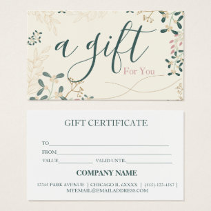 Simple & Modern Business Gift Certificate
