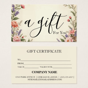 Simple & Modern Business Gift Certificate