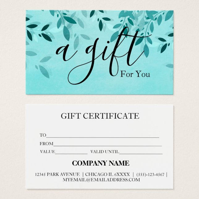 Simple & Modern Business Gift Certificate (Front & Back)