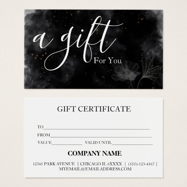 Simple & Modern Business Gift Certificate (Front & Back)