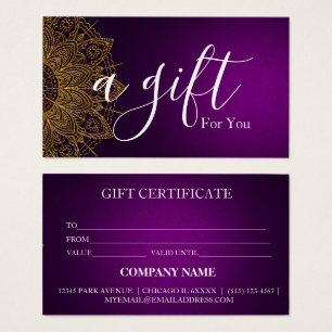 Simple & Modern Business Gift Certificate